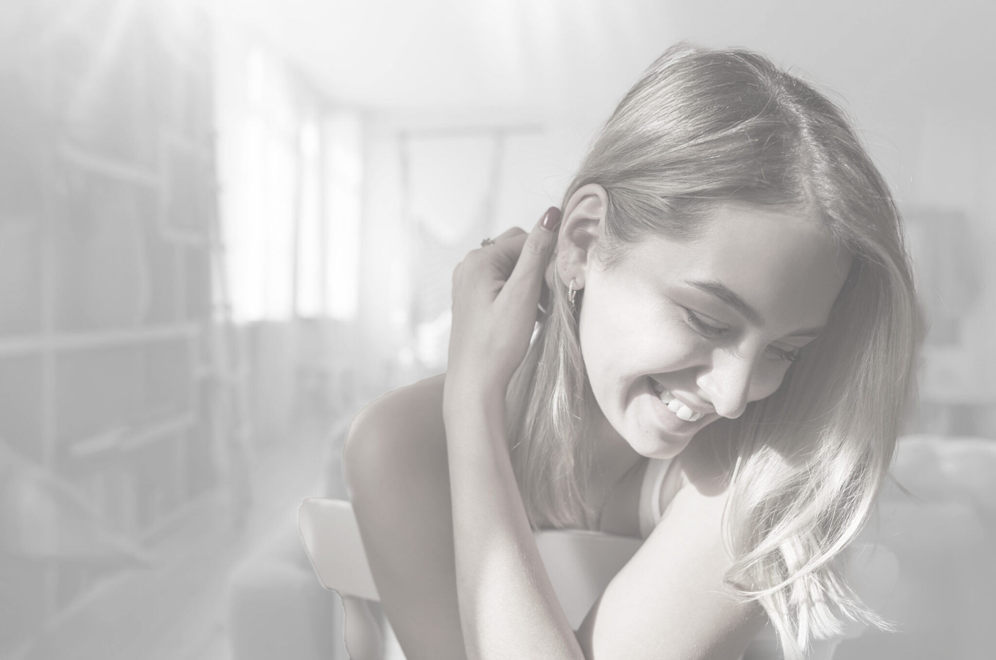 Smiling Woman Looking Down