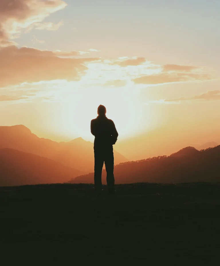 Healthy person at the summit